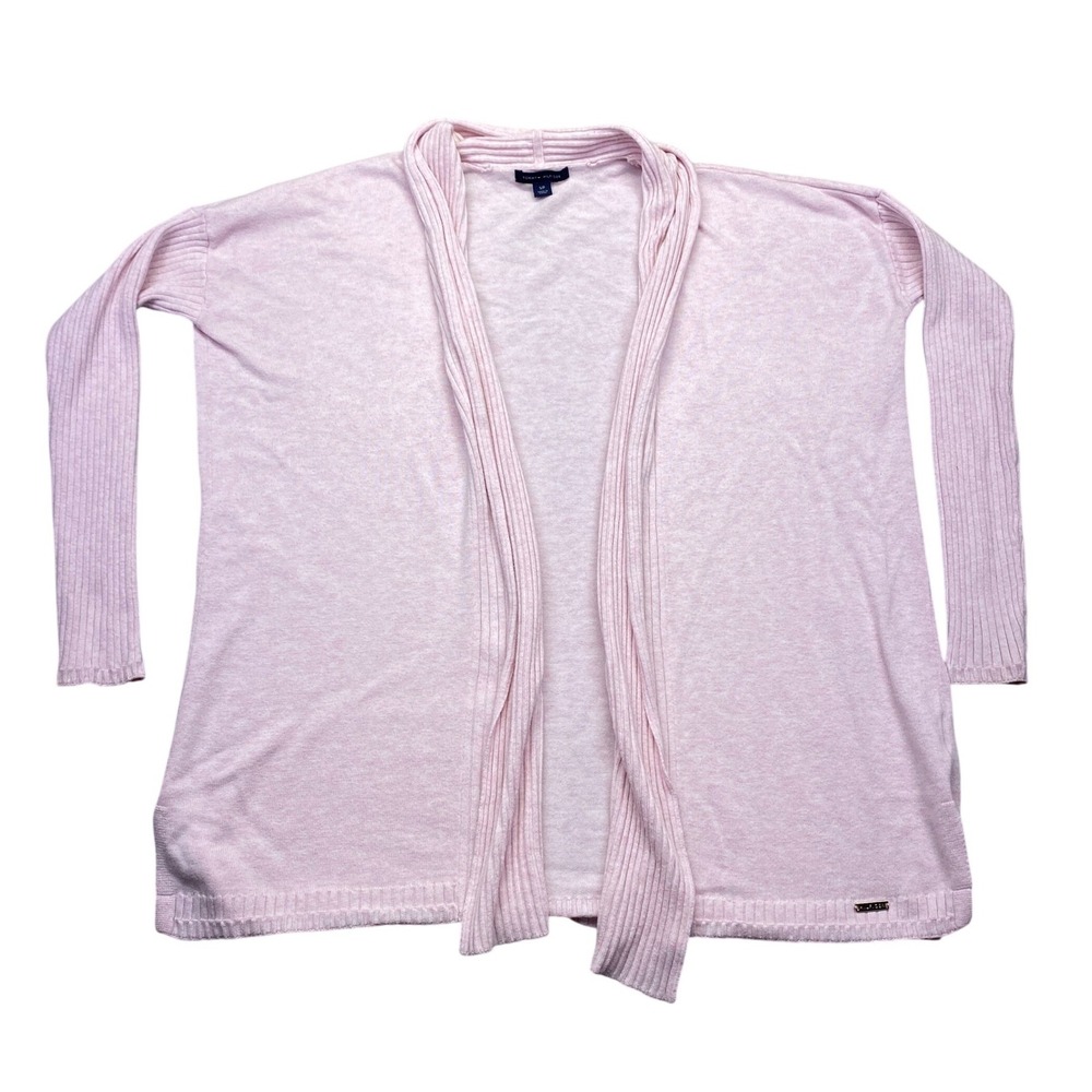 Tommy‎ Hilfiger Pink Knit Cardigan Open Front Lightweight Long Sleeve S/P Boho